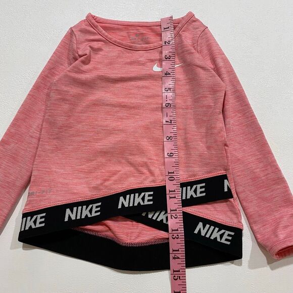 Nike Dri-Fit Pink Long Sleeve Logo Hem Top Girls 2T • Athletic Shirt - Picture 6 of 8